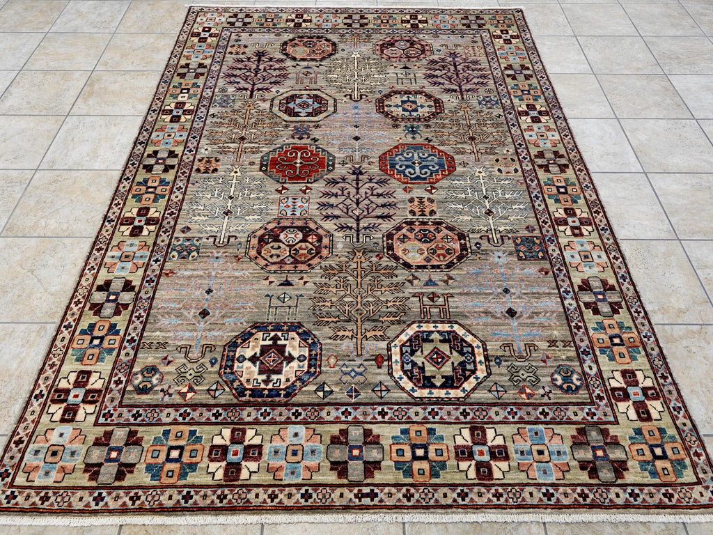 6x8 Ft Light Brown Heriz Rug - Hand Knotted Oriental Area Rug