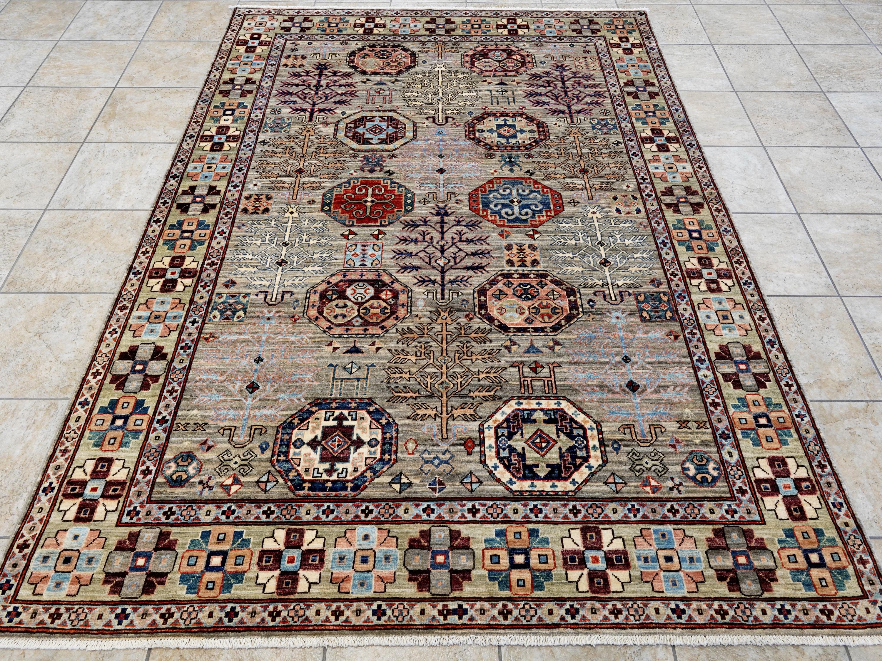 6x8 Ft Light Brown Heriz Rug - Hand Knotted Oriental Area Rug