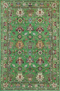 4x6 Ft Green Bidjar Rug - Hand Knotted Oriental Rug - Persian Design