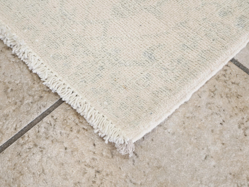 2x6 Ft Hand Knotted Heriz Rug - Beige Afghan Wool Runner