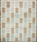 8x10 Ft Brown & Blue Moroccan Rug - Hand Knotted Wool Rug