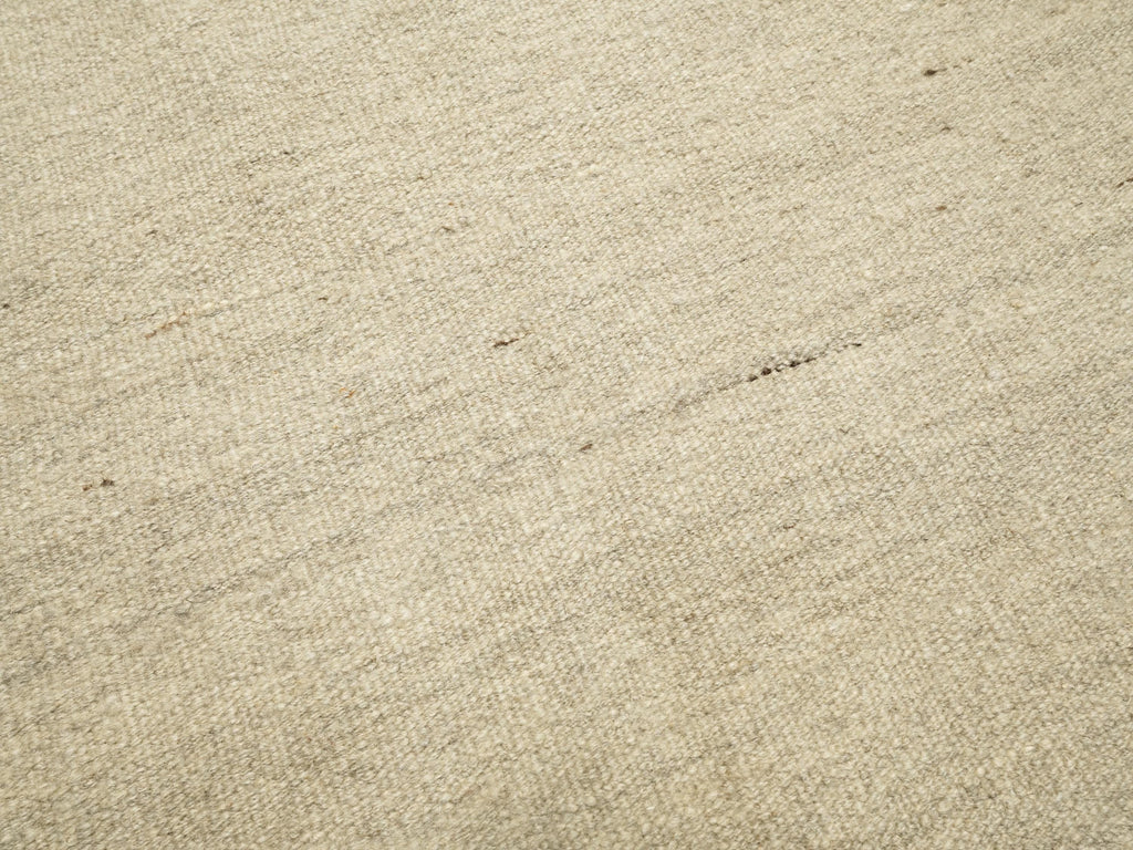 10 Ft Handmade Beige Kilim Runner Rug - Afghan Wool Hallway Rug