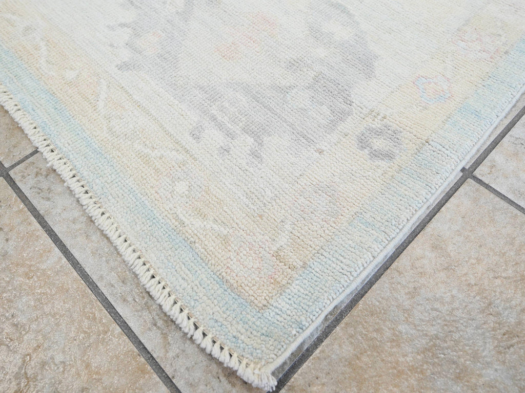 9x12 Ft Muted Blue Oushak Rug - Handmade Area Rug - Turkish Design