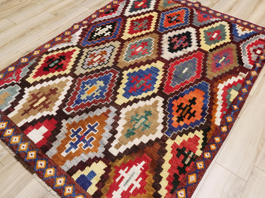 6x8 Ft Red Moroccan Wool Rug - Hand Knotted Tribal Area Rug