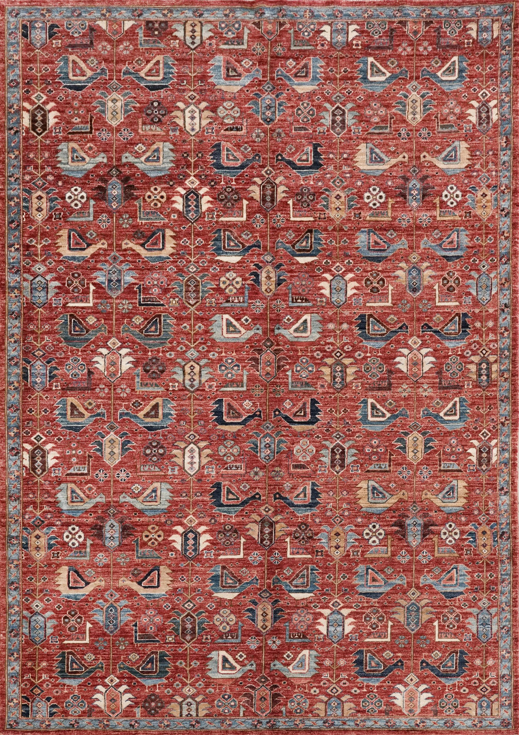 6x9 Ft Hand-Knotted Red Bidjar Rug - Oriental Rug