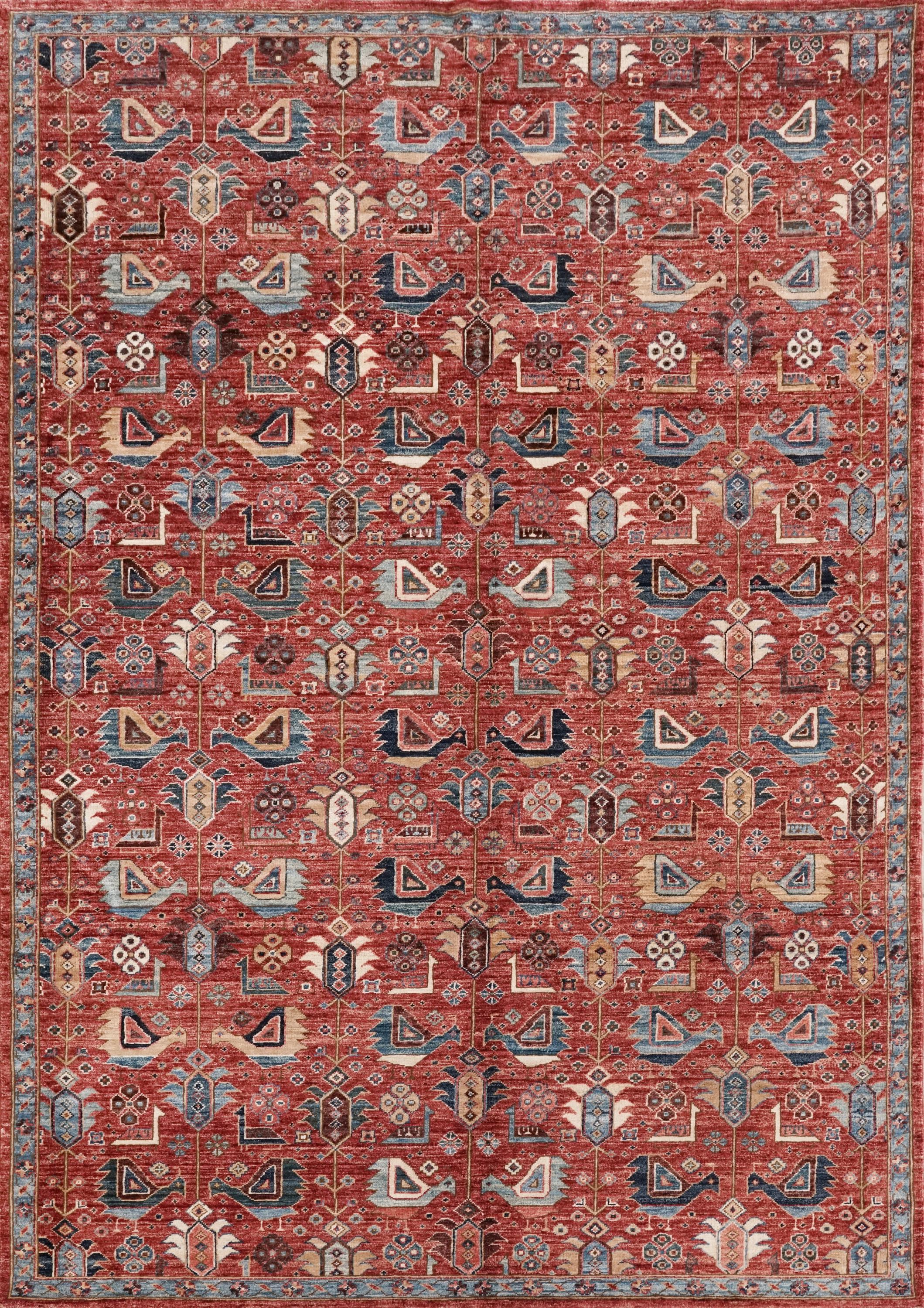 6x9 Ft Hand-Knotted Red Bidjar Rug - Oriental Rug