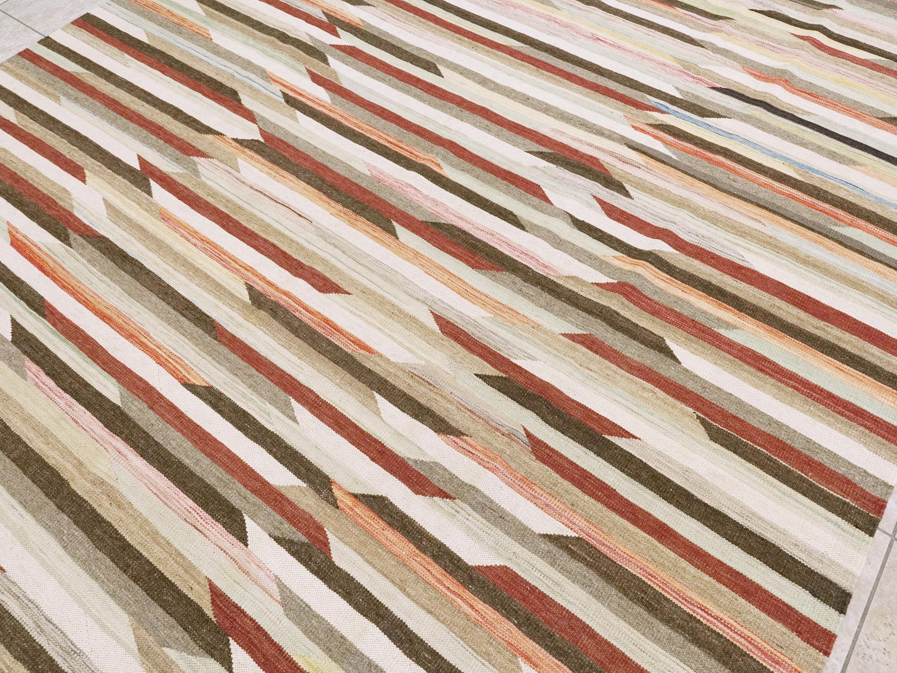 Large 9x12 Kilim Rug – Handwoven Flatweave Wool Area Rug