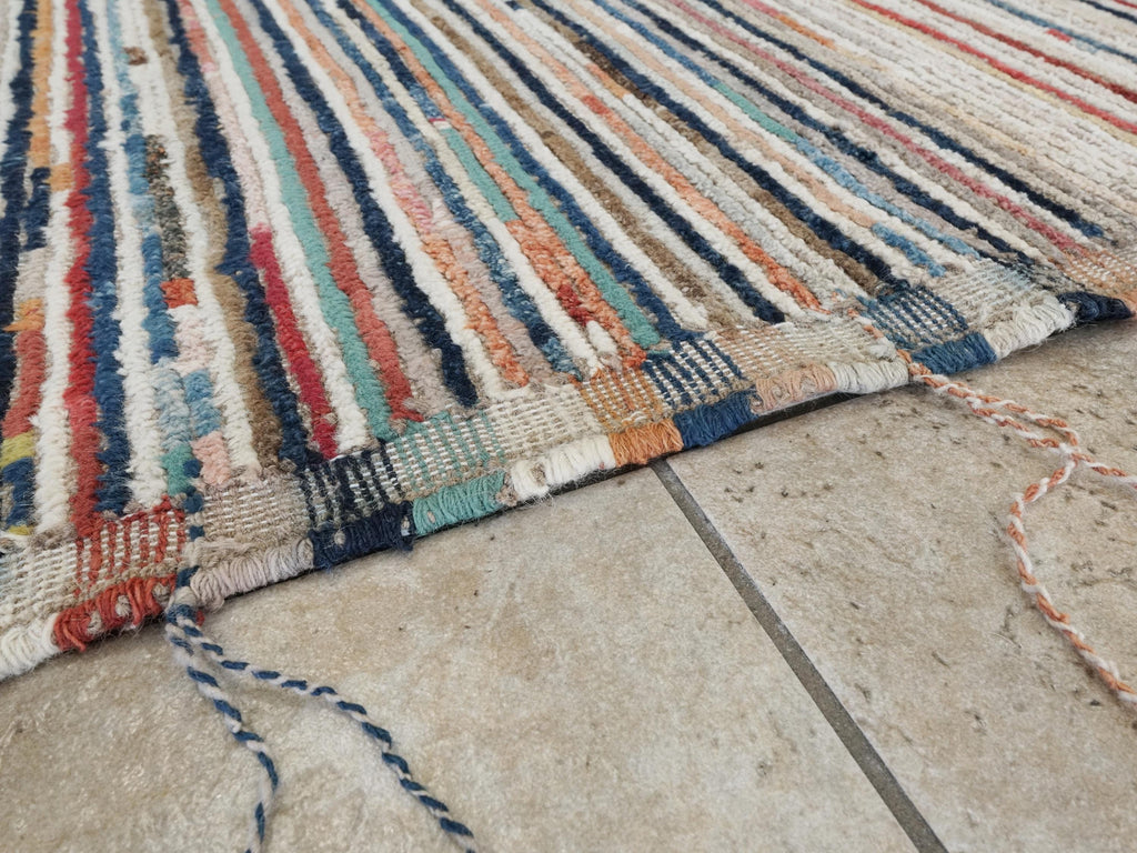 12 Ft Colorful Moroccan Runner Rug - Afghan Wool Hallway Rug