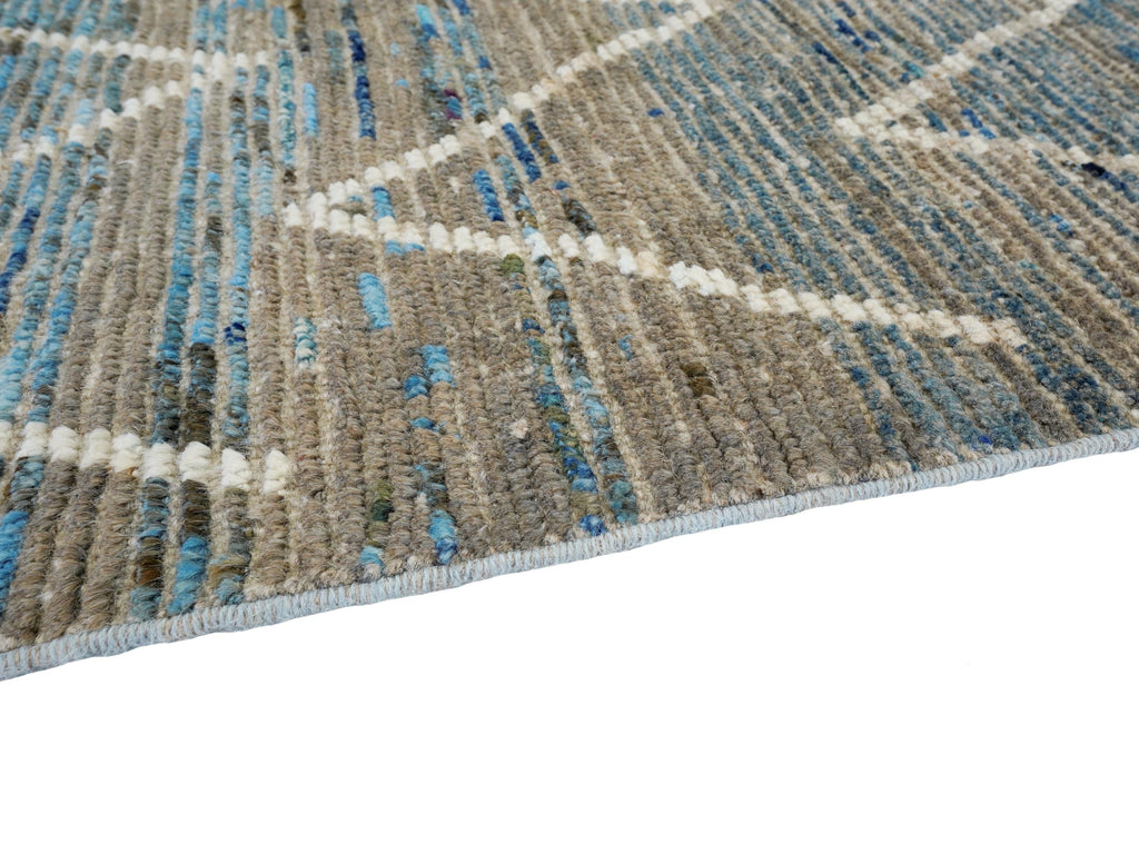 7x10 Ft Blue Moroccan Rug - Hand Knotted Area Rug
