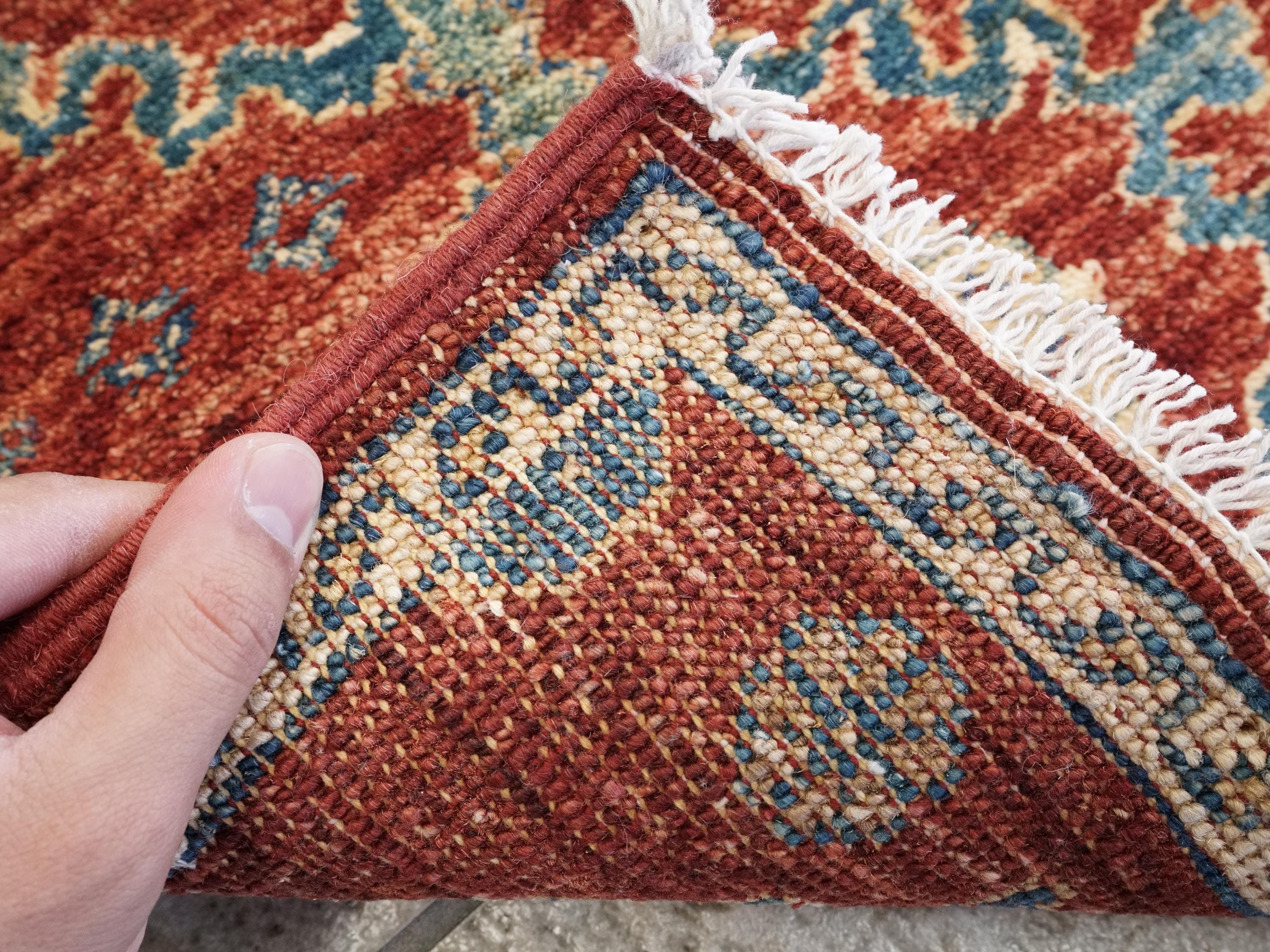 1x2 Ft Hand Knotted Red Serapi Rug - Ghazni Wool Accent Rug