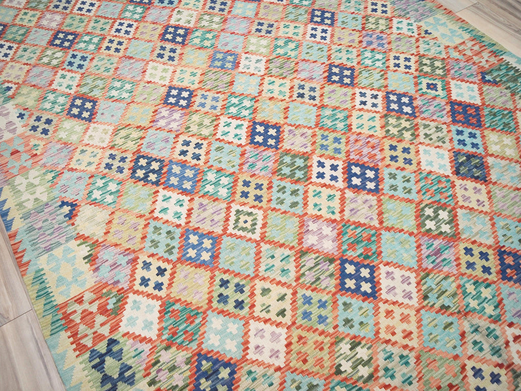 7x10 Ft Maimana Kilim Rug - Handmade Afghan Flat Weave