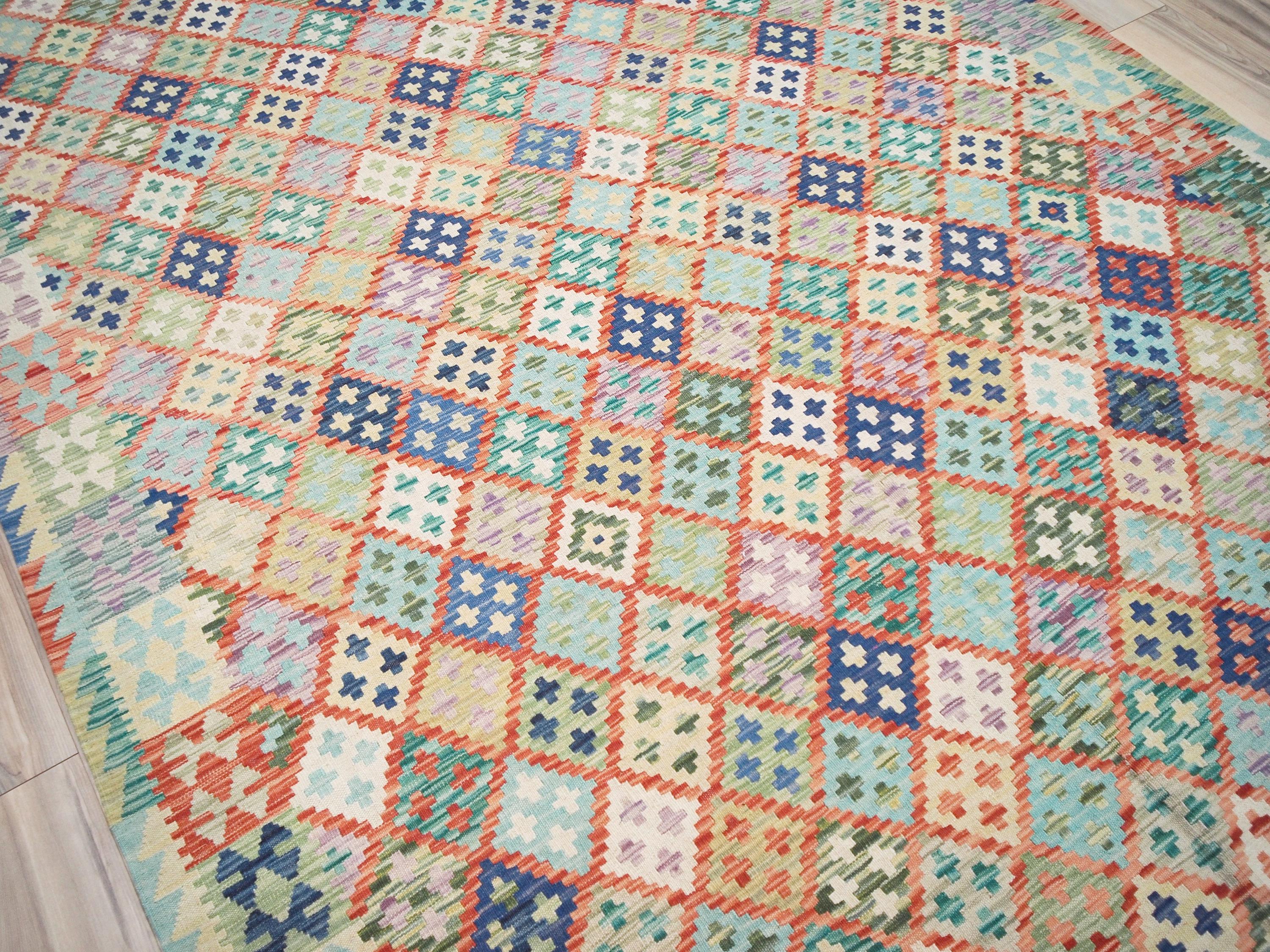 7x10 Ft Maimana Kilim Rug - Handmade Afghan Flat Weave