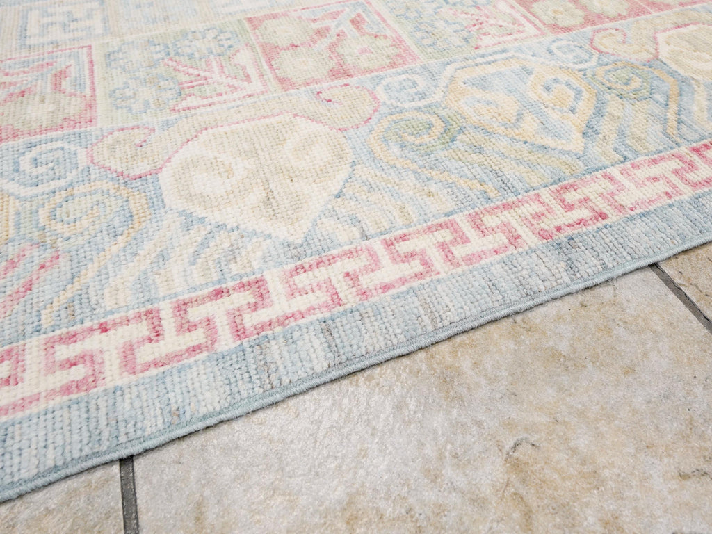 10x14 Ft Colorful Muted Ushak Rug - Hand Knotted Afghan Rug - Ottoman Design