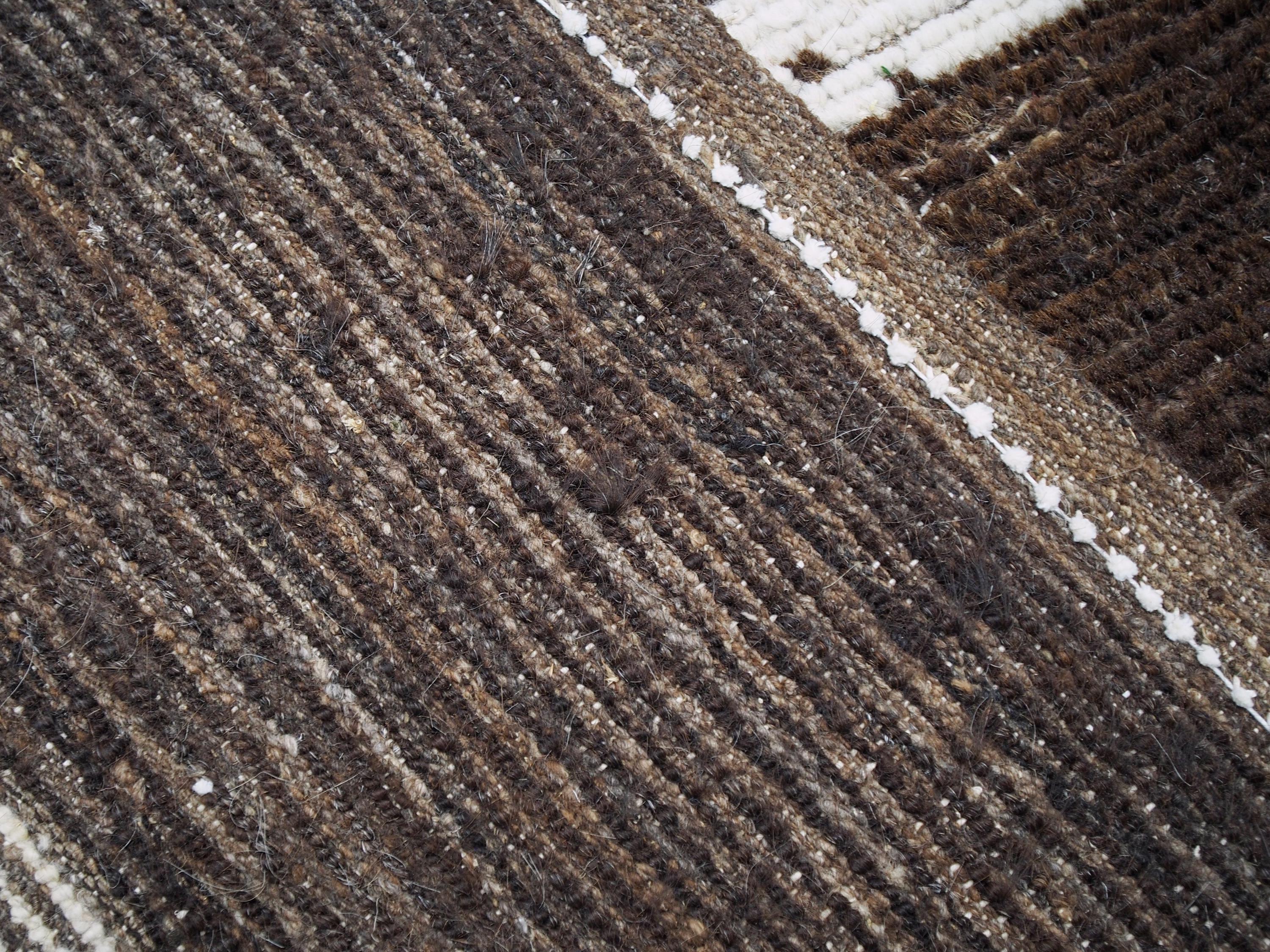 10x12 Ft Hand Knotted Moroccan Rug - Dark Brown Area Rug