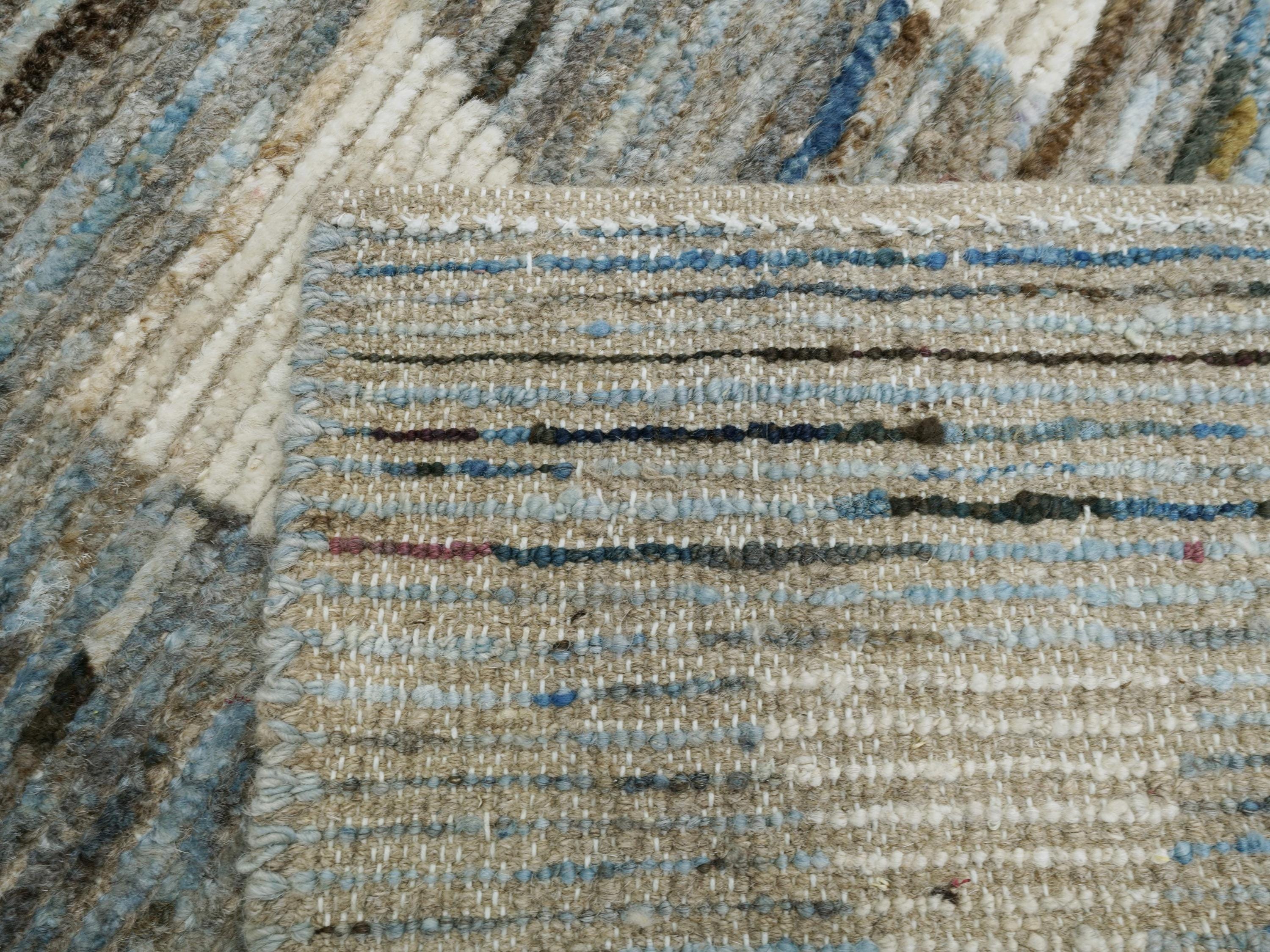 3x5 Ft Blue & White Moroccan Rug - Hand Knotted Area Rug