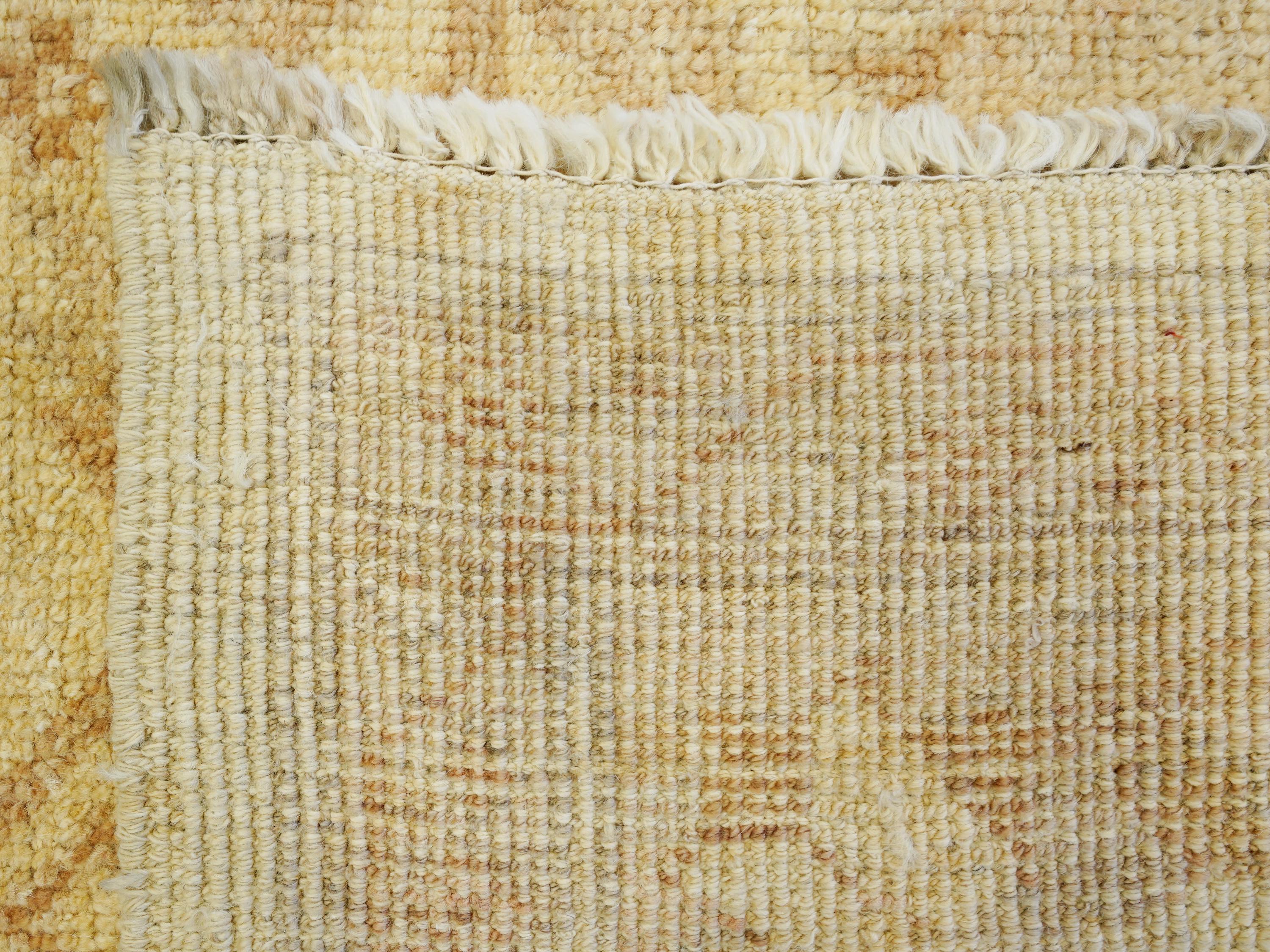 9x12 Ft Beige Ushak Rug - Hand Knotted Afghan Oriental Rug