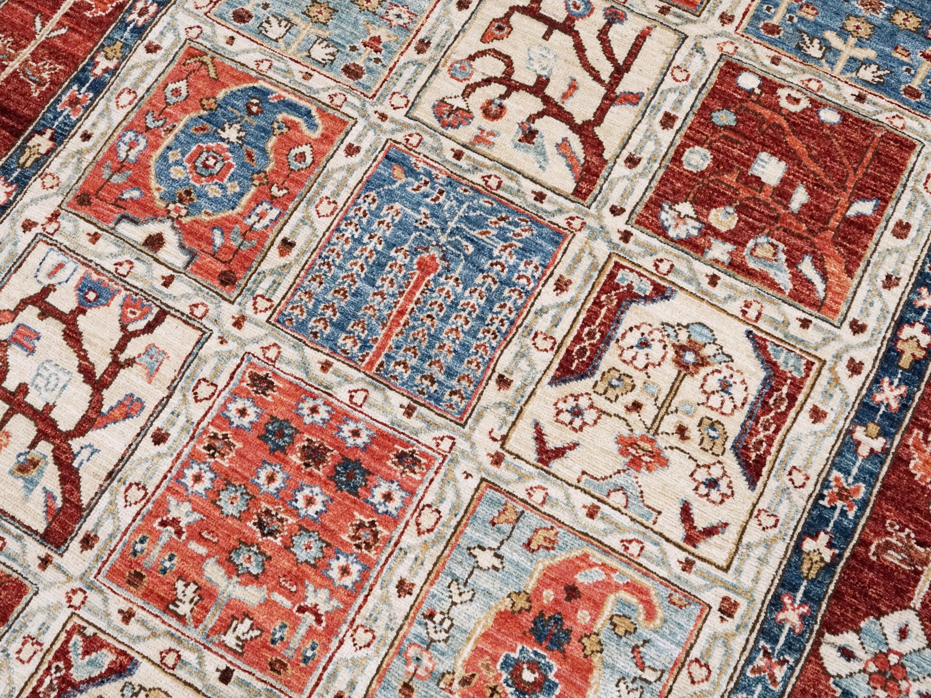 5x7 Ft Red & Beige Serapi Rug - Oriental Area Rug - Garden Design