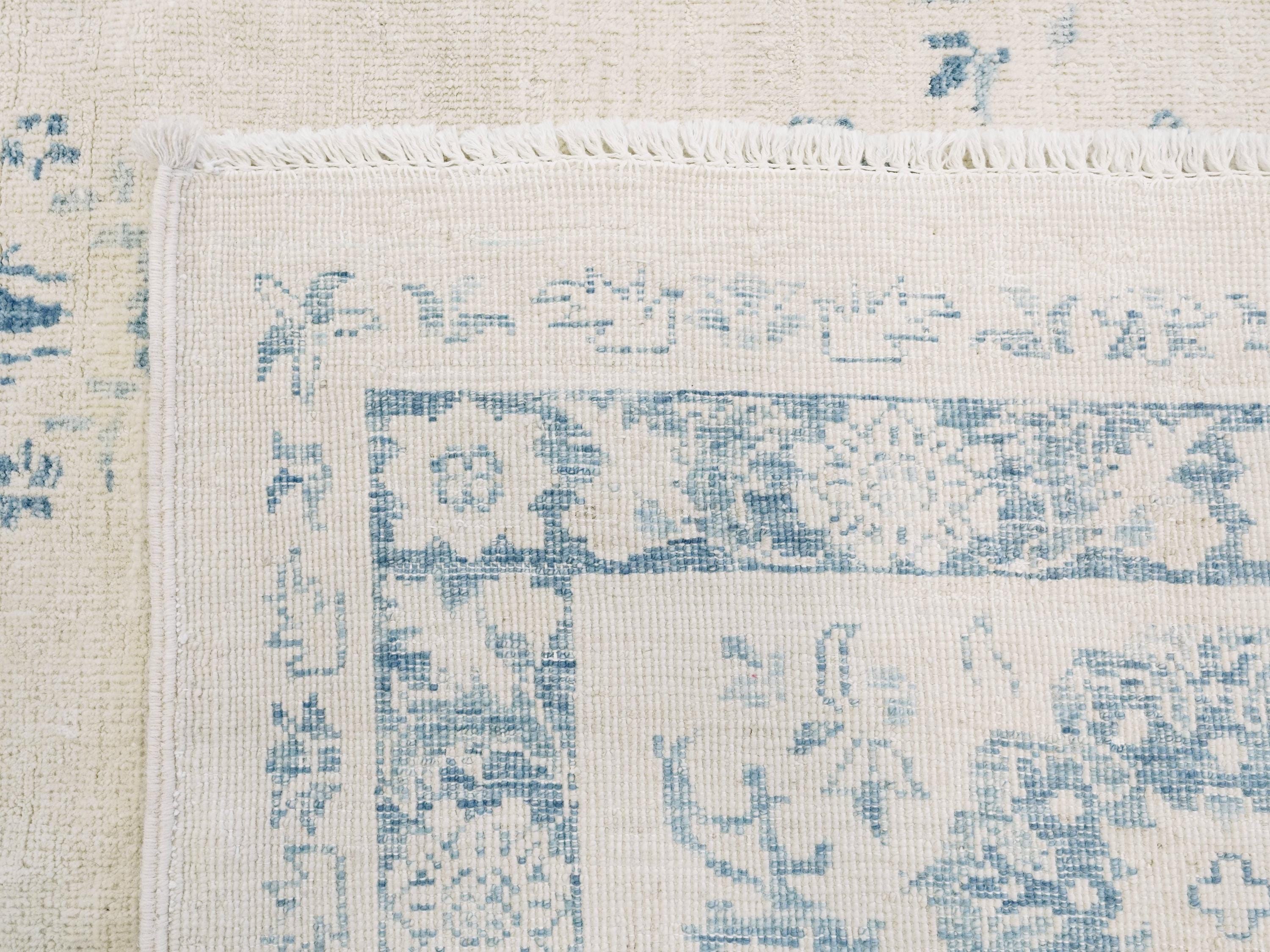 8x10 Ft Vintage Blue Serapi Rug - Hand Knotted Afghan Rug