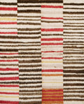 6x8 Ft Black & Red Moroccan Rug - Hand Knotted Shaggy Wool Rug