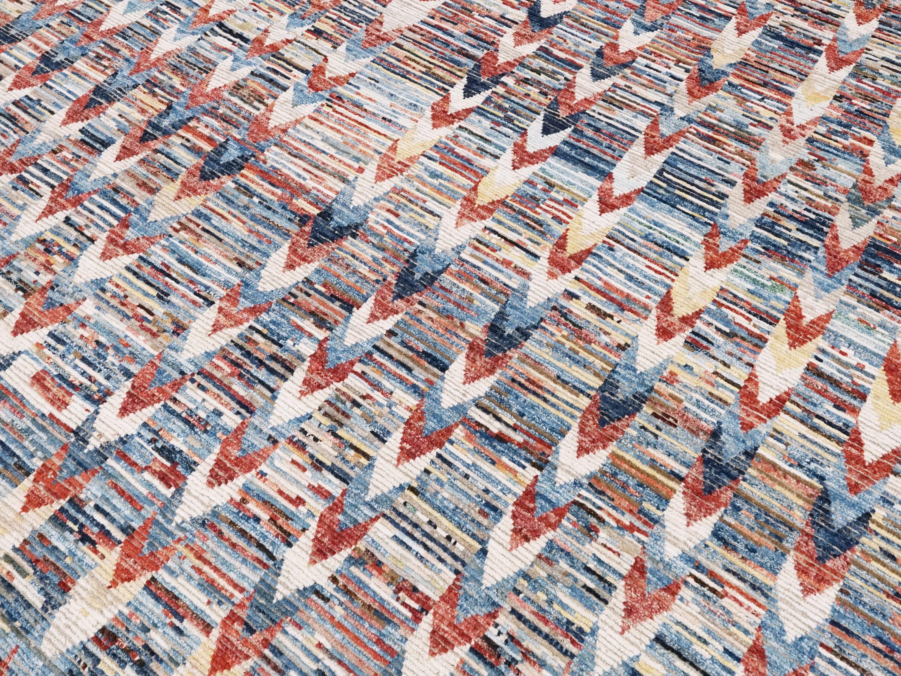 8x10 Ft Colorful Moroccan Rug -Afghan Handmade Wool Rug