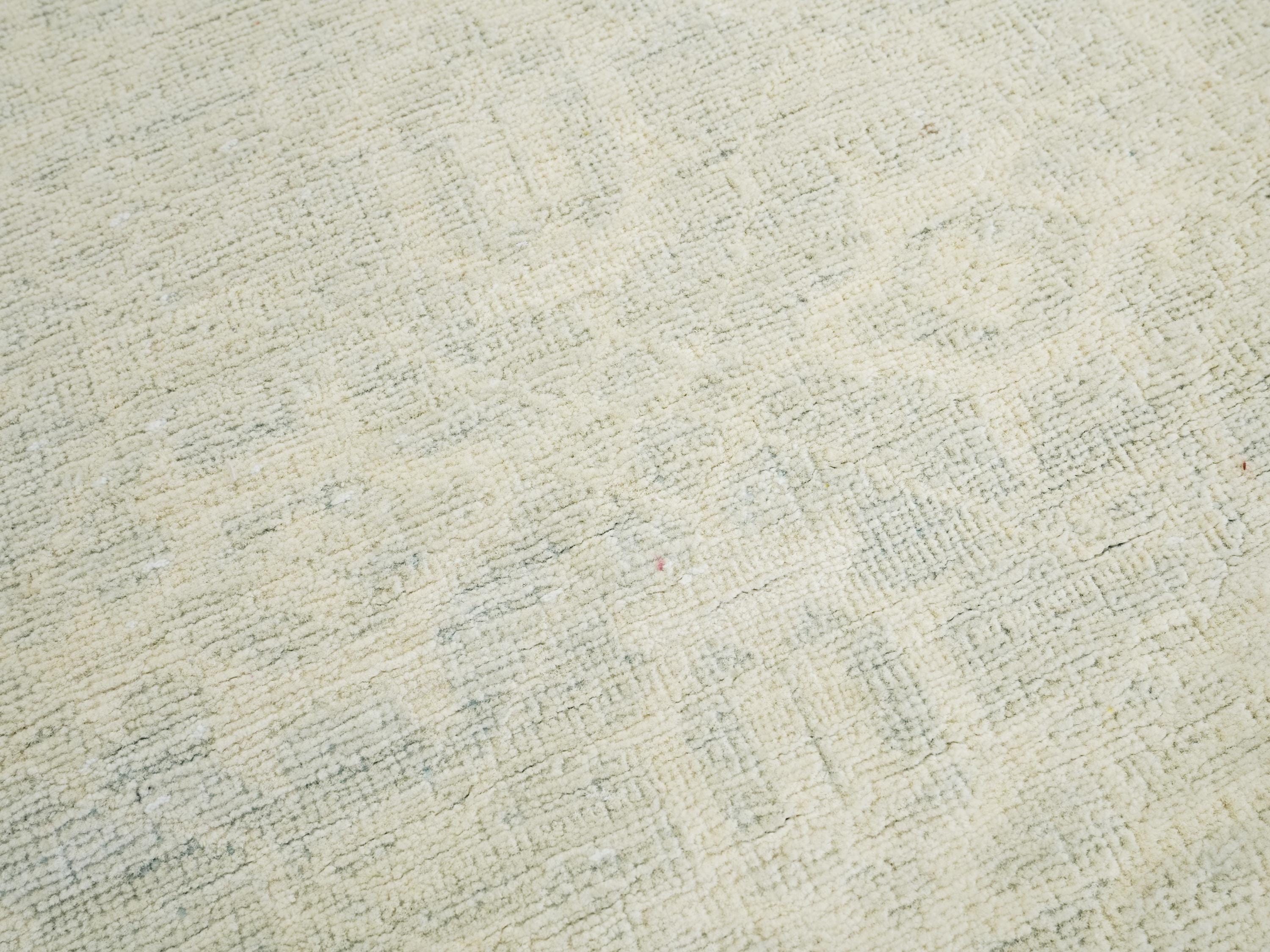 7 Ft Vintage Heriz Runner - Hand Knotted Wool Rug - Beige Persian Style