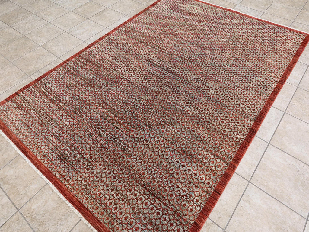 6x9 Ft Red Gabbeh Rug - Contemporary Area Rug