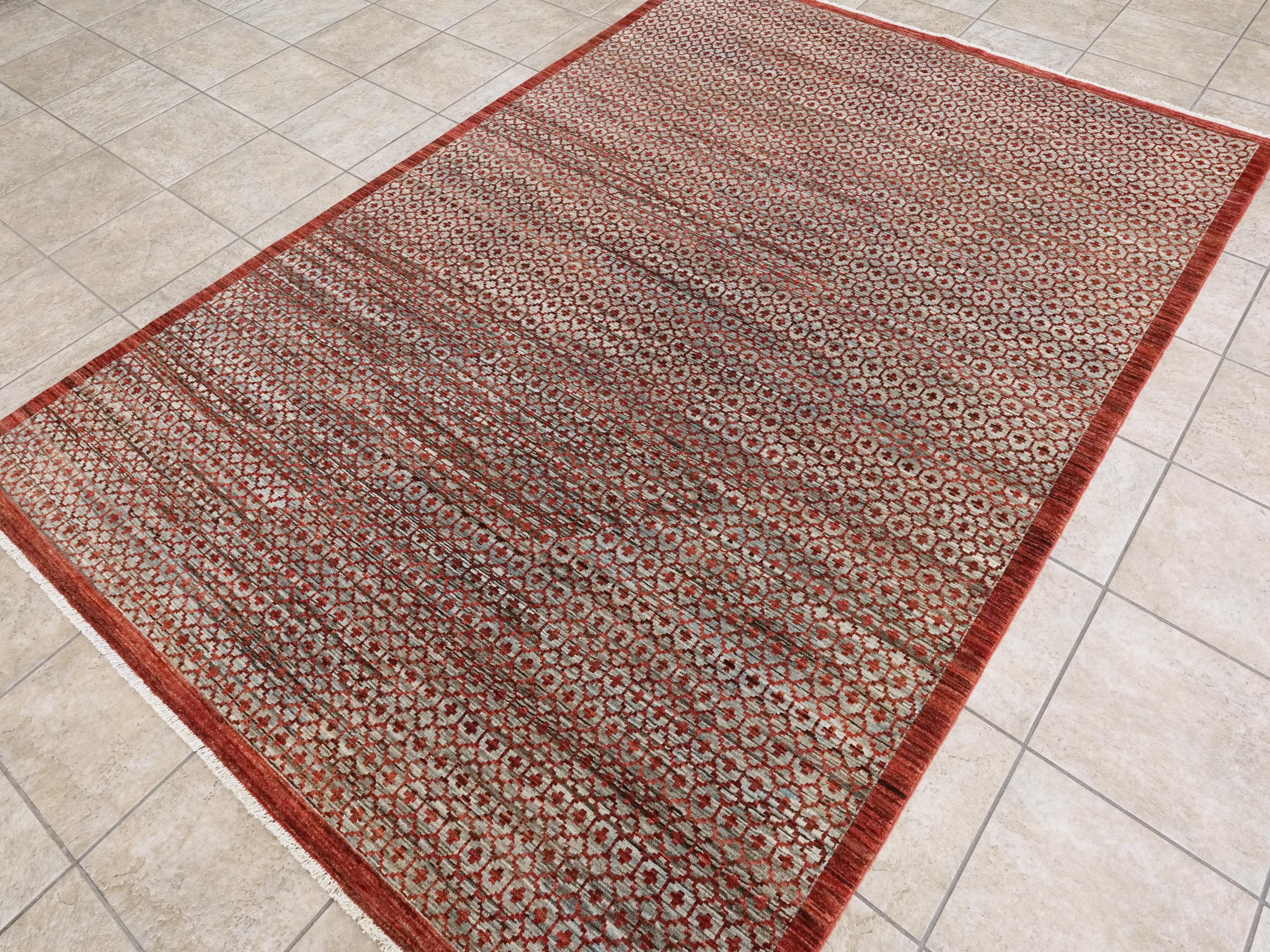 6x9 Ft Red Gabbeh Rug - Contemporary Area Rug