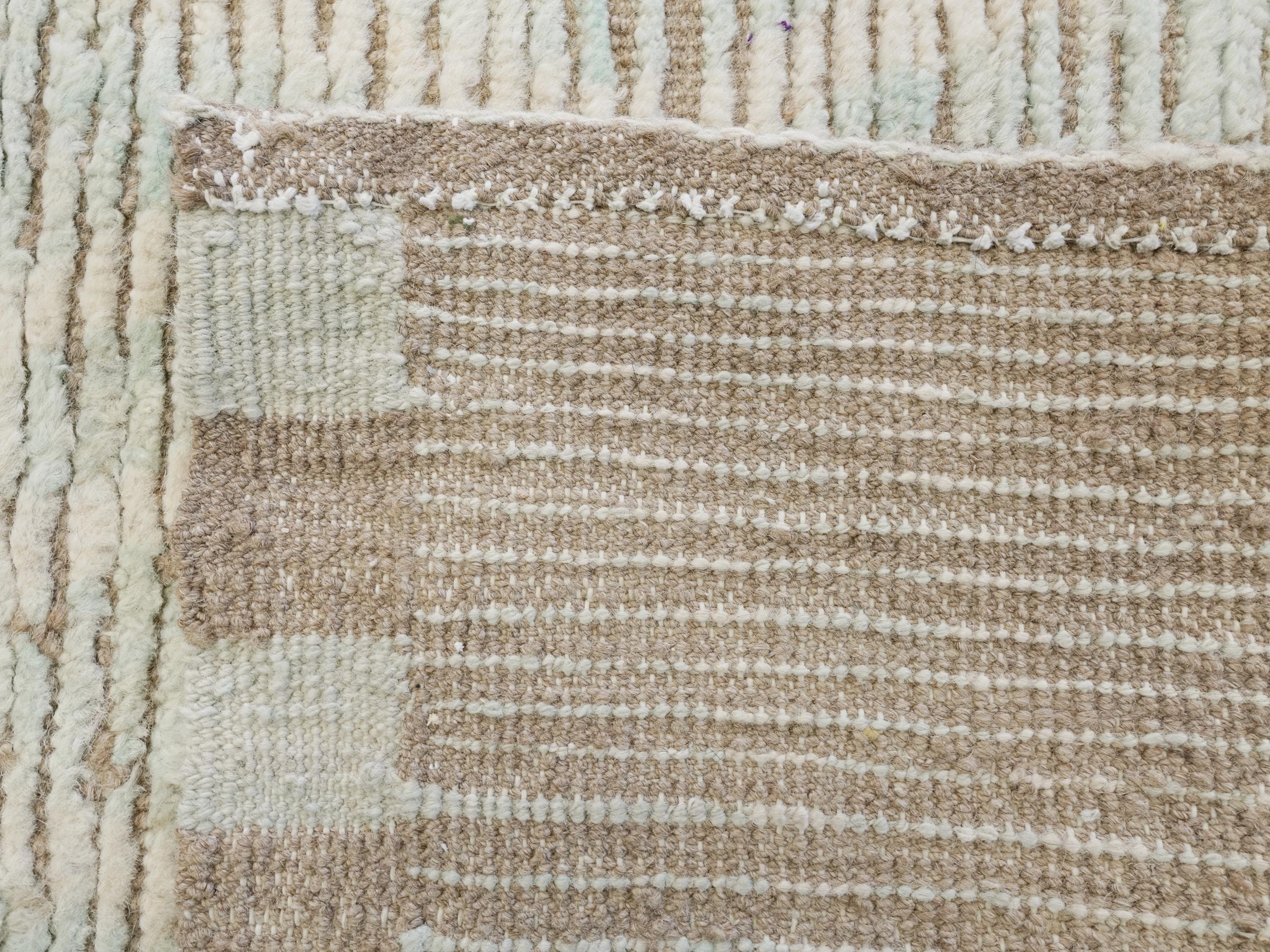 17 Ft Light Blue Moroccan Runner Rug - Hand Knotted Wool Rug