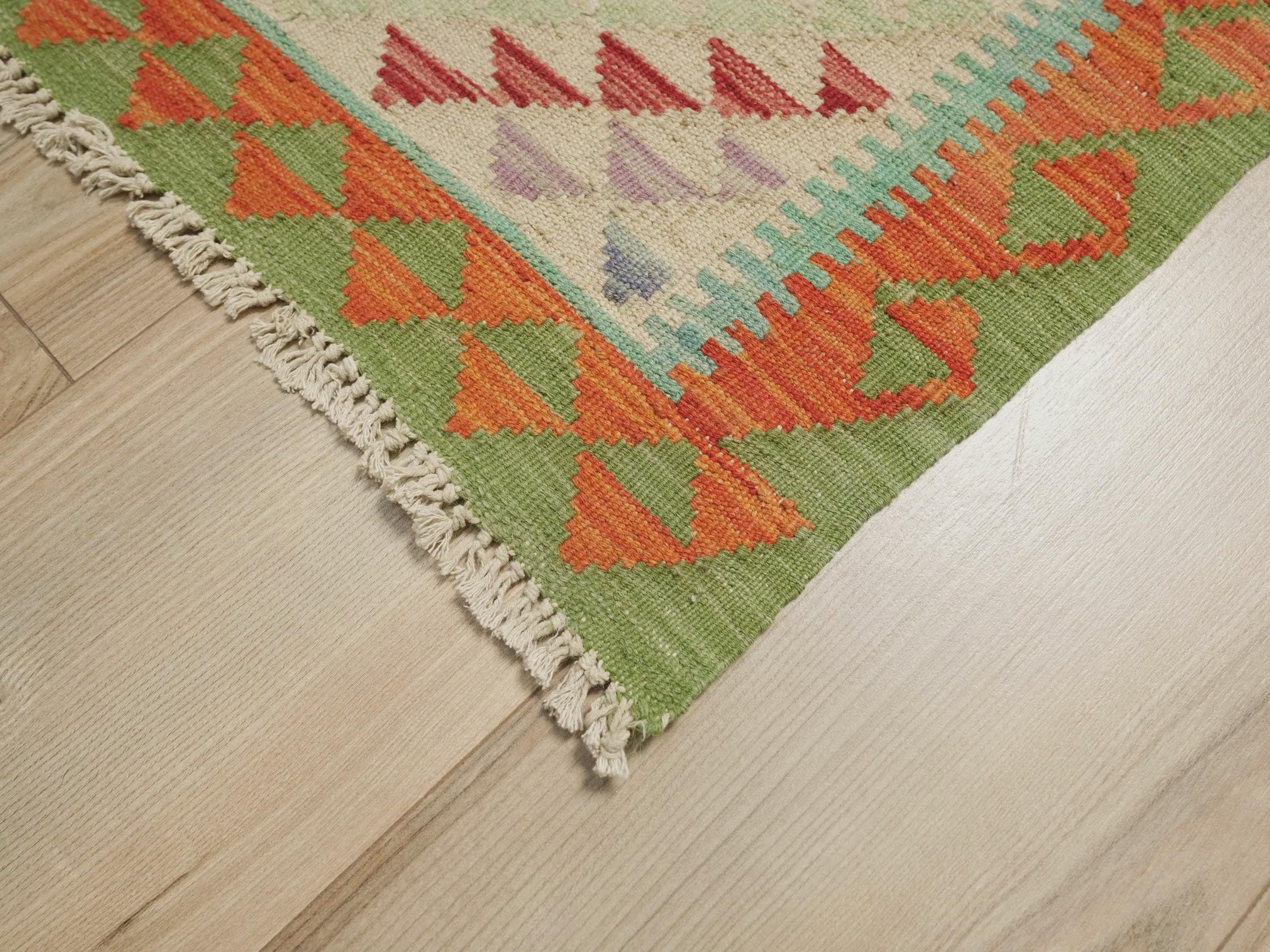 10 Ft Red Kilim Runner Rug - Flat Weave Wool Rug