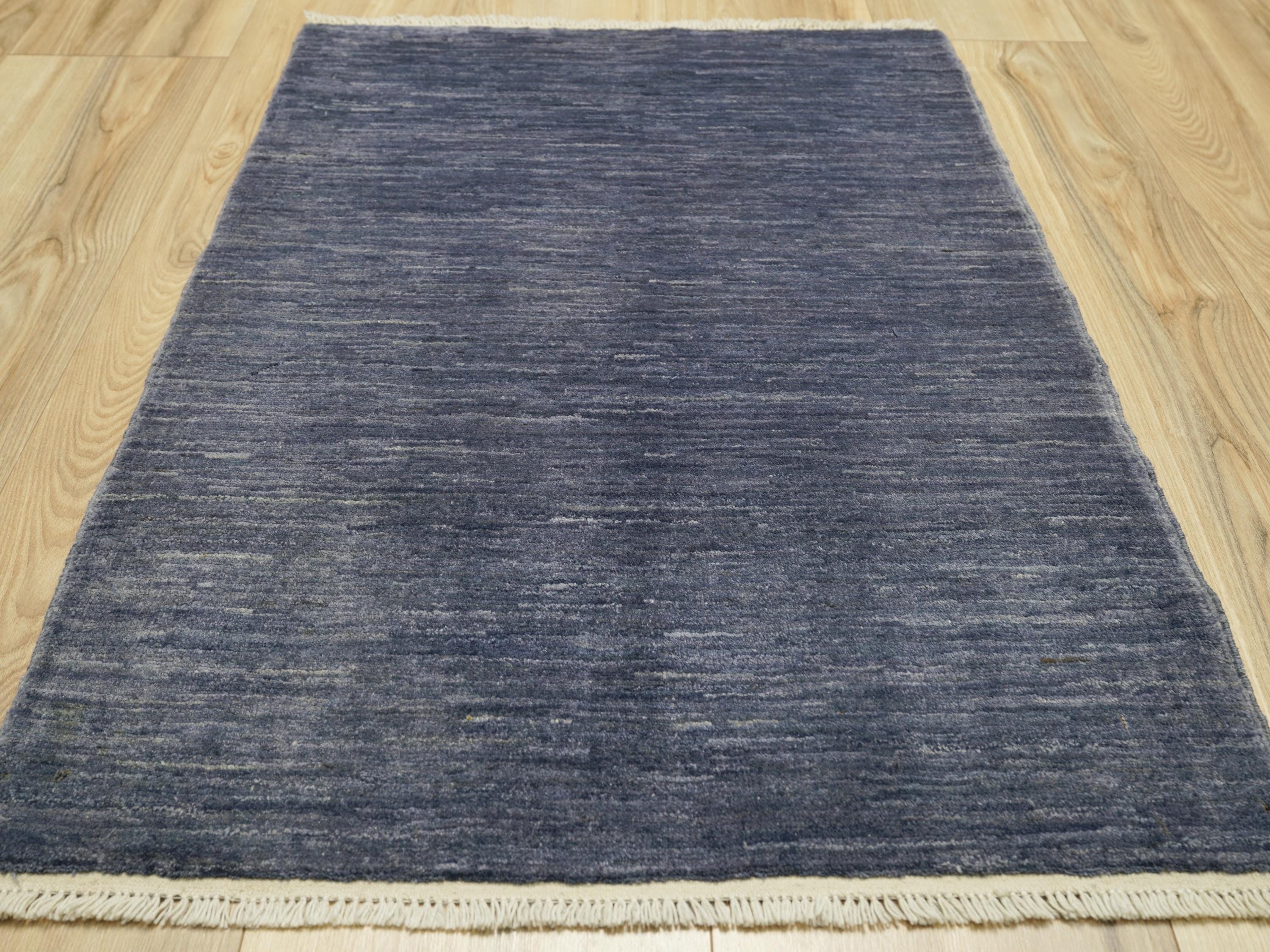 2x3 Ft Gray Gabbeh Rug - Hand Knotted Wool Accent Rug