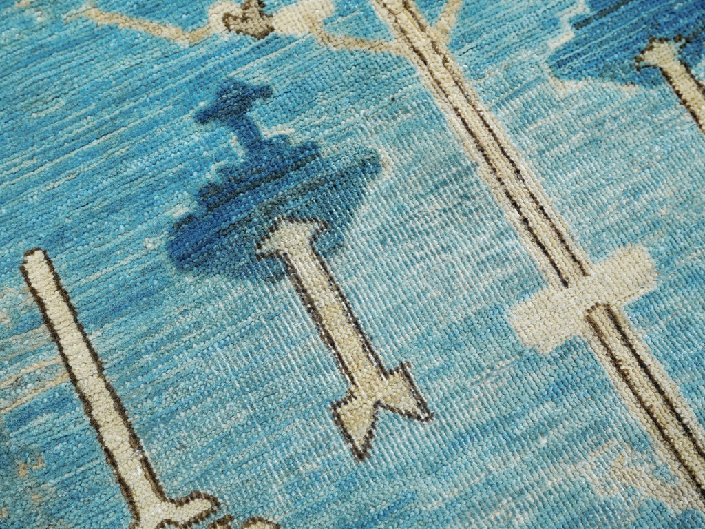 5x8 Ft Blue Heriz Rug - Afghan Wool Antique Rug