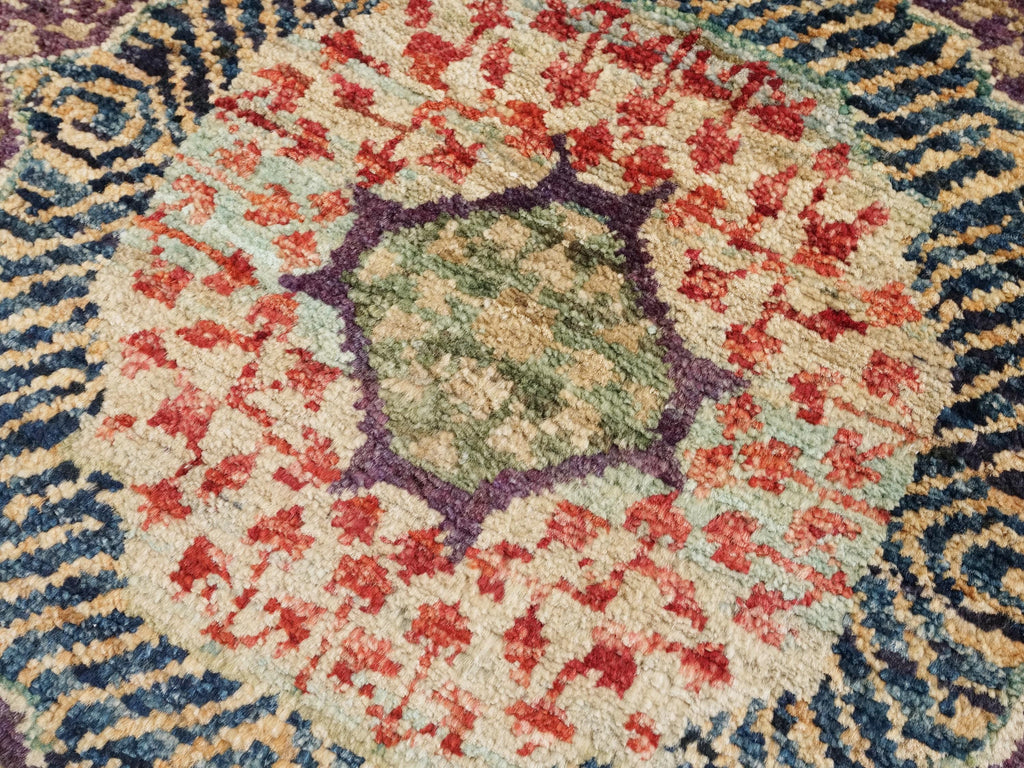 2x3 Ft Hand Knotted Wool Mamluk Rug - Red Oriental Accent Rug