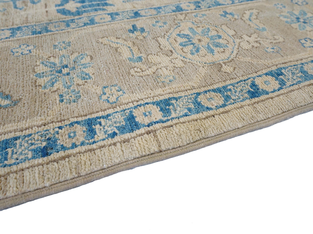 6x10 Ft Antique Heriz Rug - Beige & Blue Persian Rug