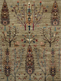 3x5 Ft Brown Gabbeh Rug - Hand Knotted Floral Rug
