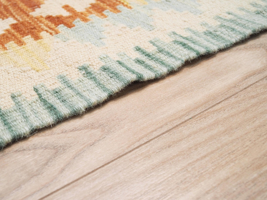 6x8 Ft Red Wool Kilim Rug - Flat Weave Afghan Rug