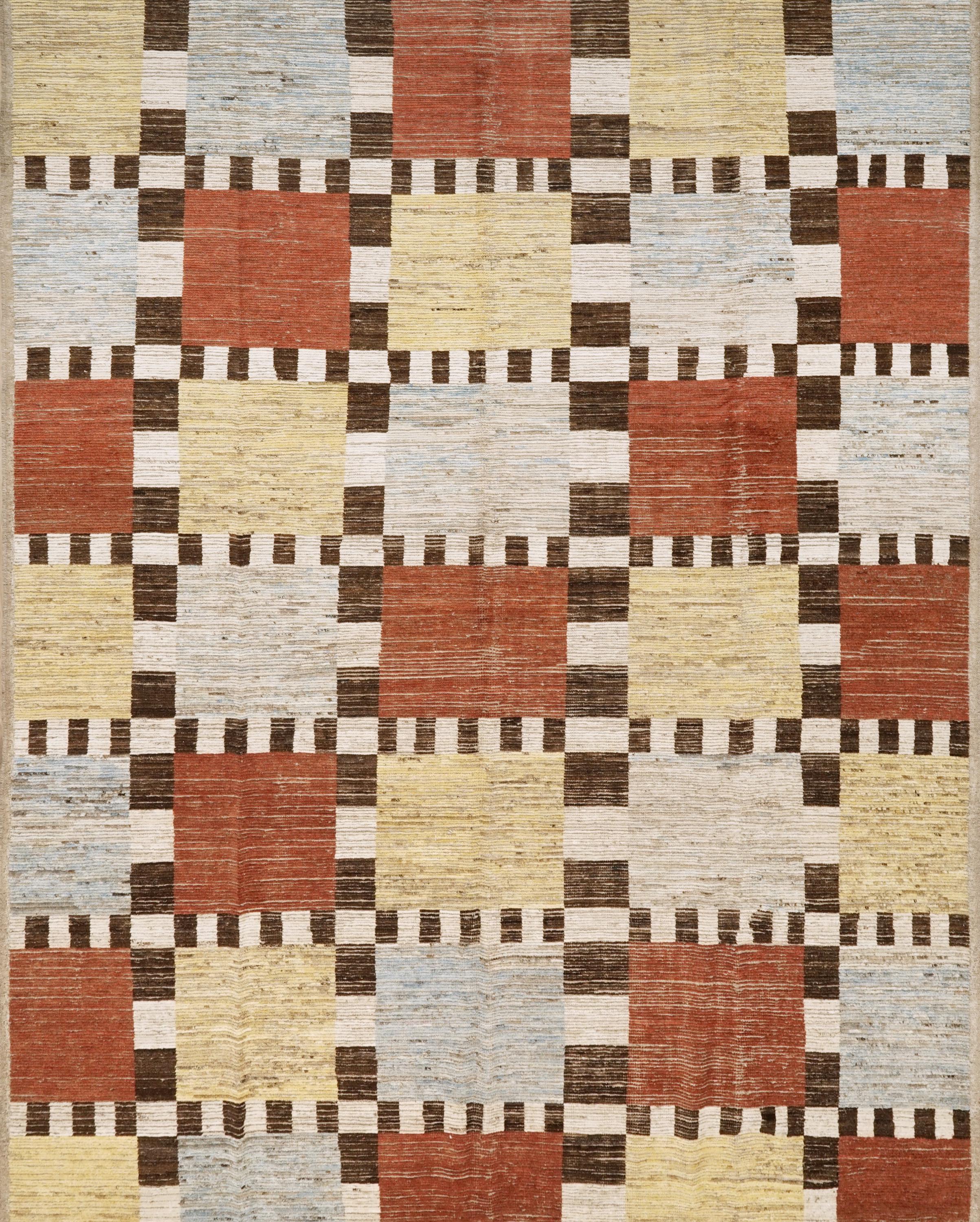 10x14 Ft Red & Yellow Moroccan Rug - Contemporary Area Rug