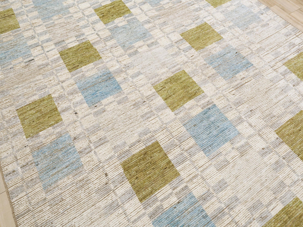 9x12 Ft Blue & Green Moroccan Rug - Afghan Wool Area Rug