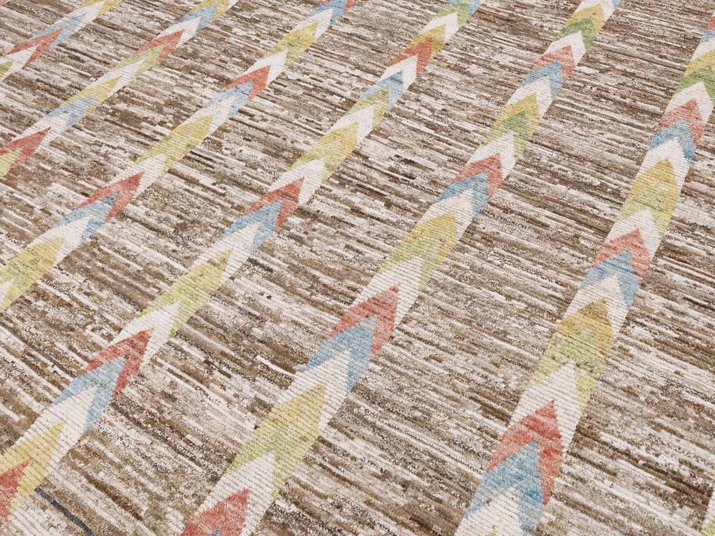 10x14 Ft Handmade Moroccan Rug - Light Brown Wool Rug