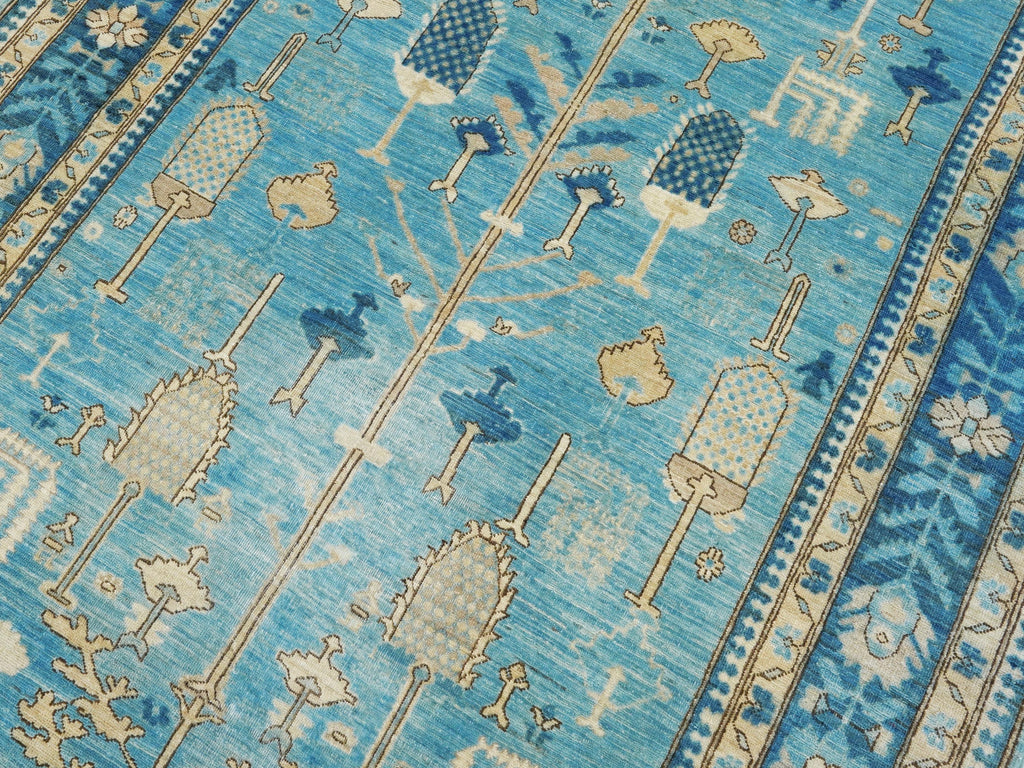 5x8 Ft Blue Heriz Rug - Afghan Wool Antique Rug
