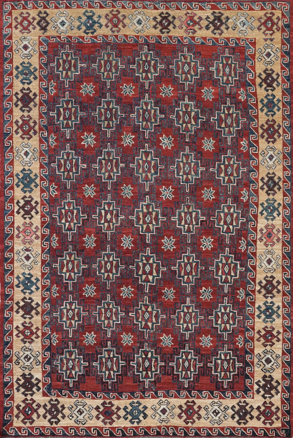 4x6 Ft Red Vintage Kilim Rug - Hand Knotted Afghan Rug