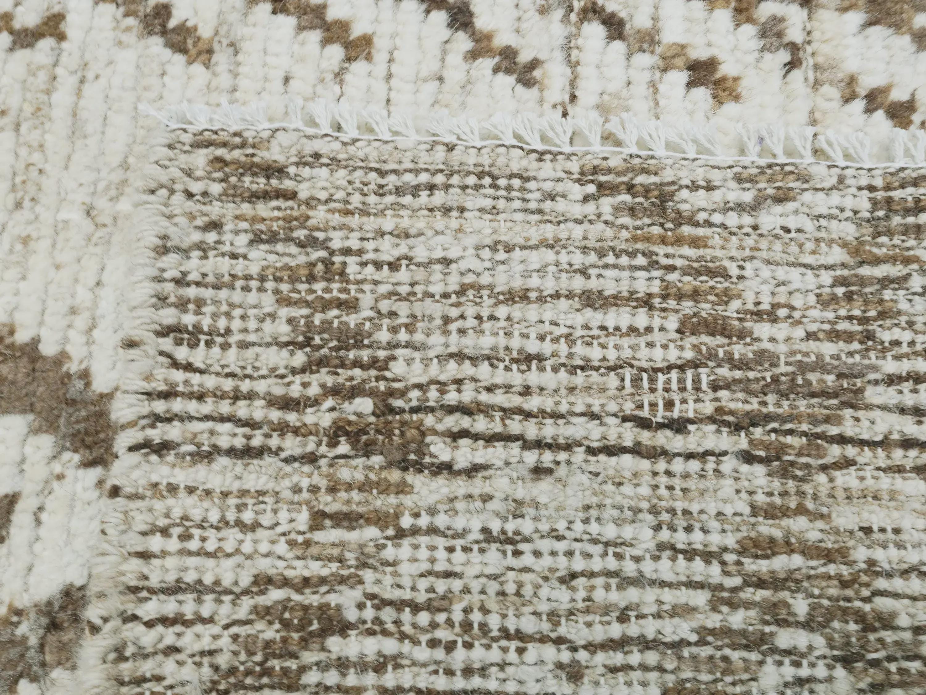 3x5 Ft Hand Knotted White Moroccan Rug - Afghan Tribal Rug