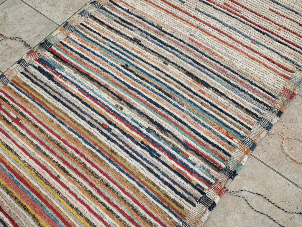 12 Ft Colorful Moroccan Runner Rug - Afghan Wool Hallway Rug