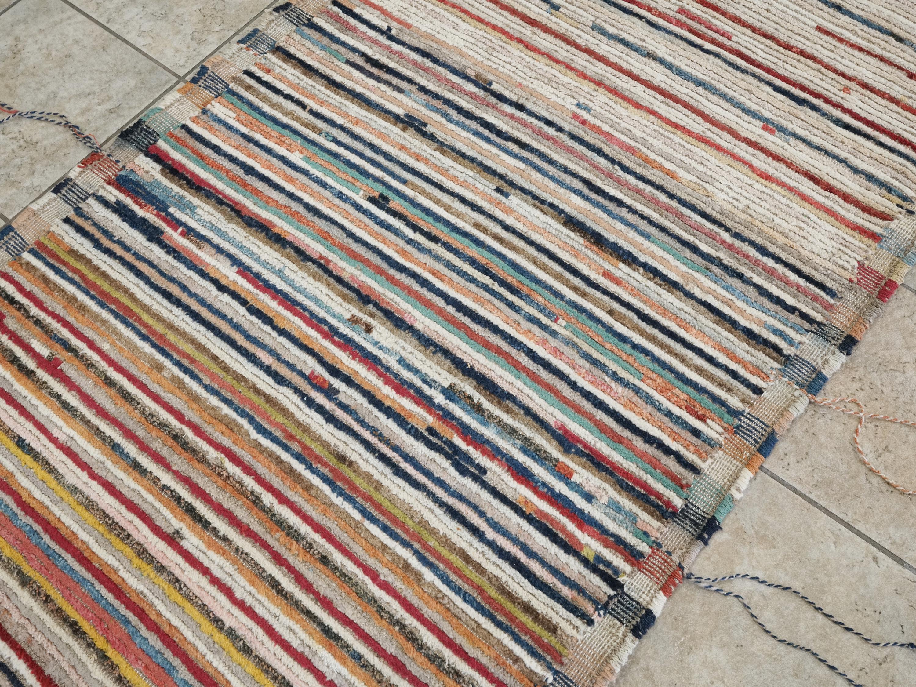 12 Ft Colorful Moroccan Runner Rug - Afghan Wool Hallway Rug