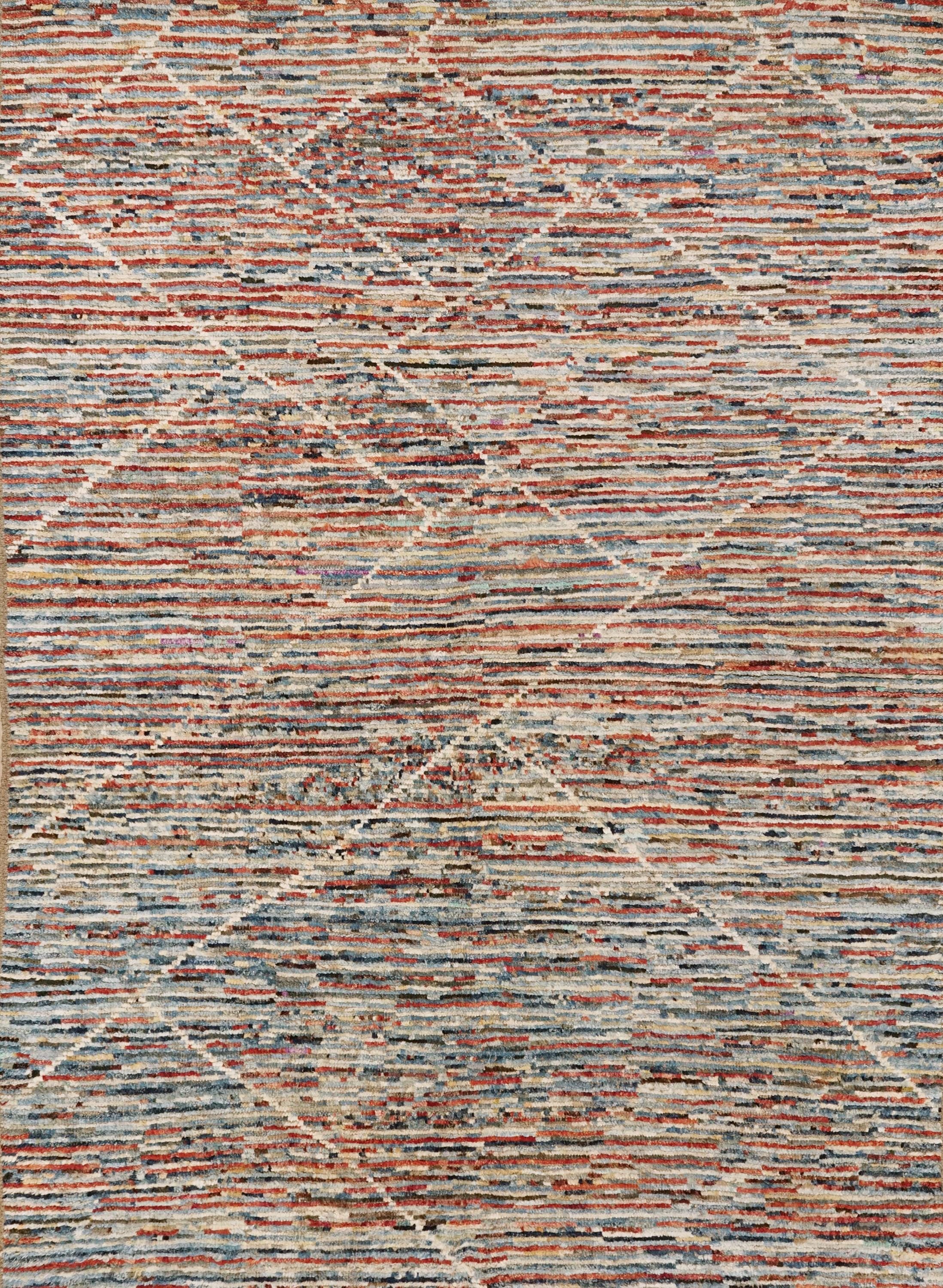 7x10 Ft Colorful Moroccan Rug - Hand Knotted Area Rug