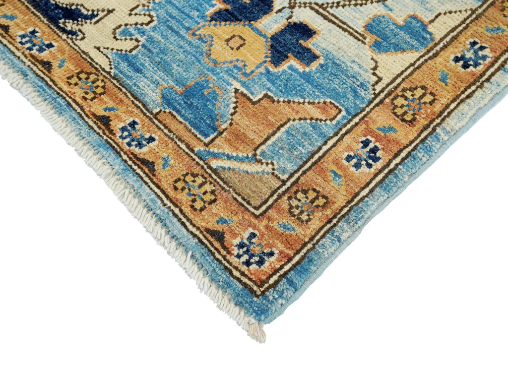 6x9 Ft Hand Knotted Serapi Rug - Blue Persian Antique Rug