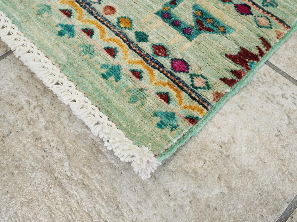 3x4 Ft Hand Knotted Wool Khorjin Rug - Traditional Oriental Area Rug
