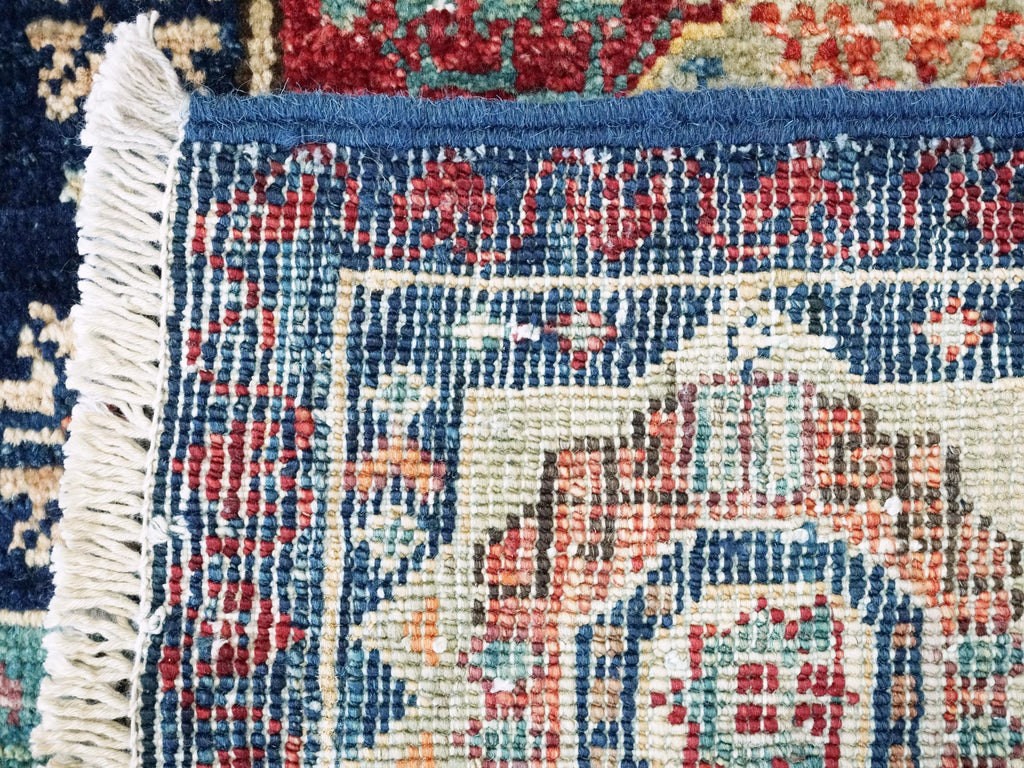 2x3 Ft Hand Knotted Dark Blue Mamluk Rug - Oriental Accent Rug