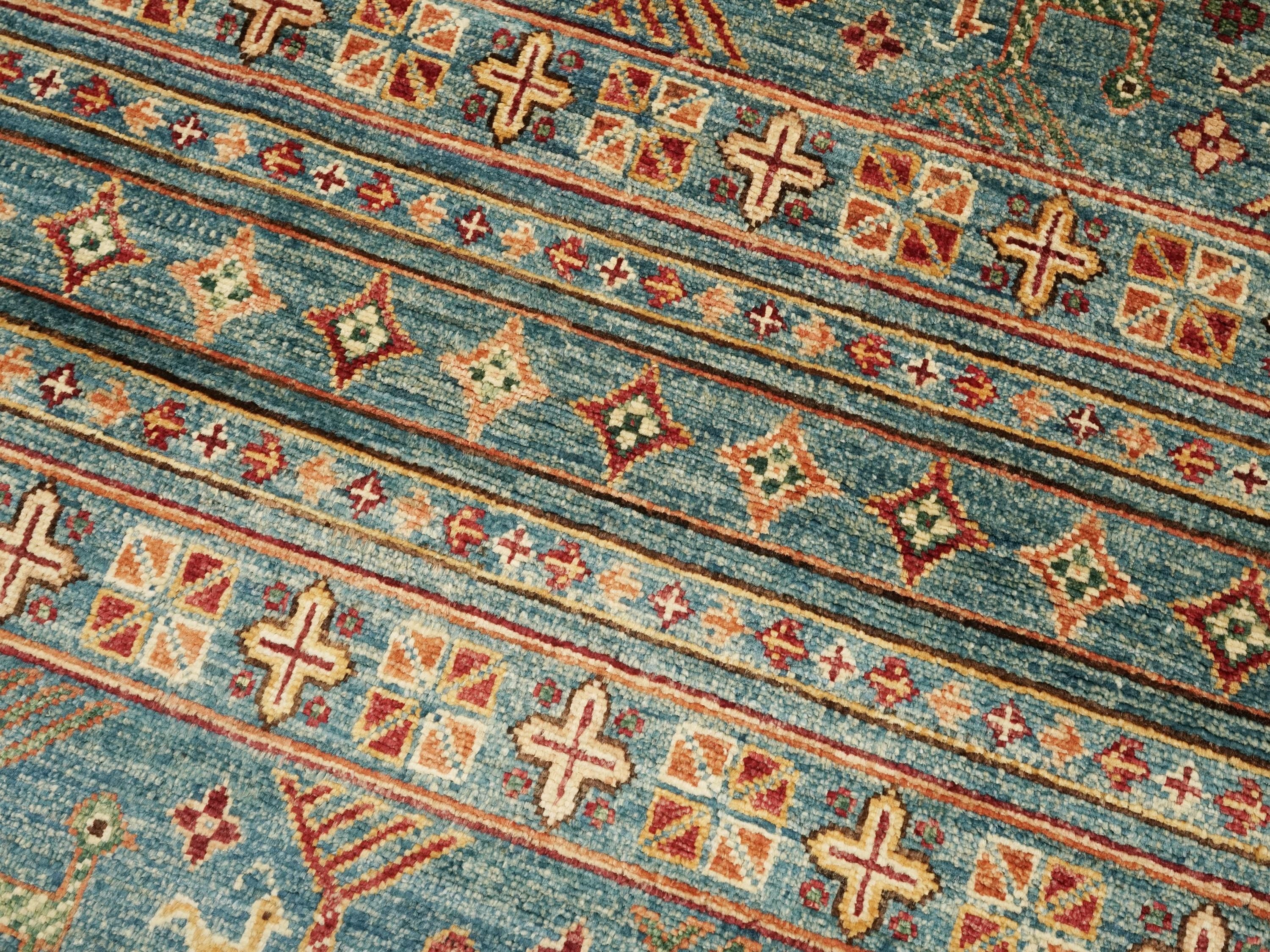 3x5 Ft Blue Khorjan Rug - Hand Knotted Oriental Rug