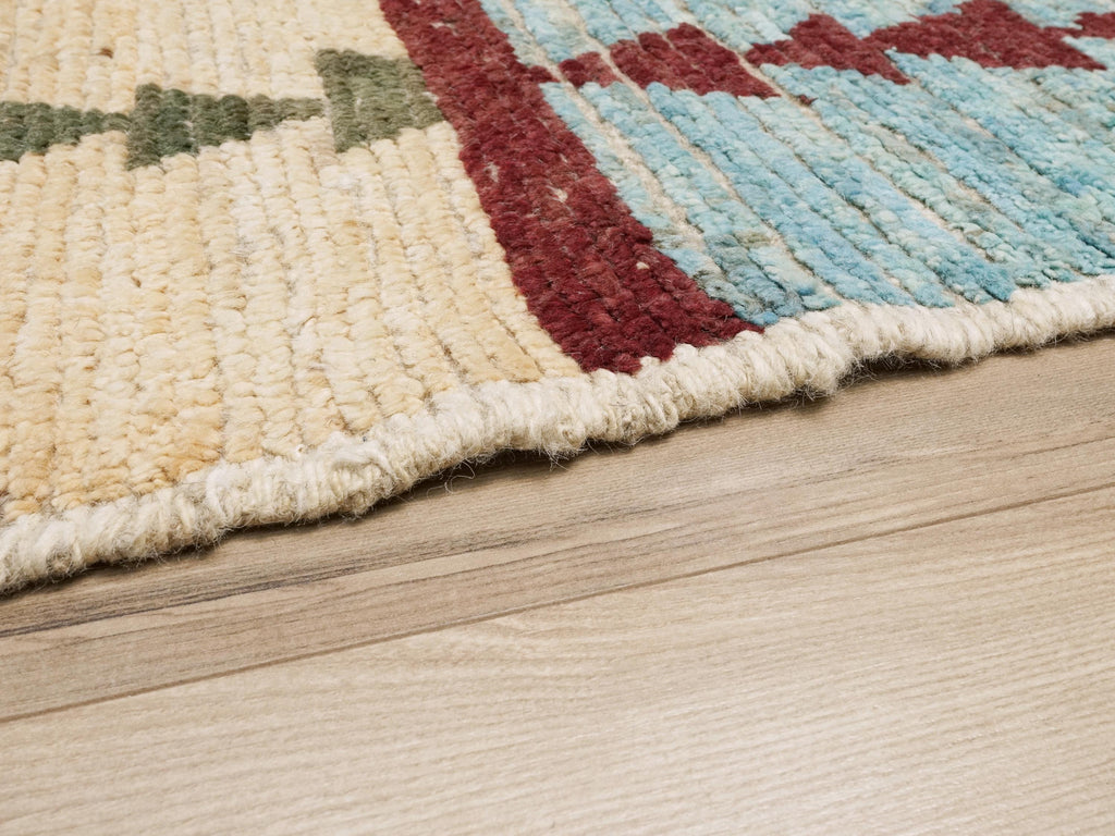 6x8 Ft Multicolor Moroccan Rug - Handmade Afghan Wool Rug - Geometric Design