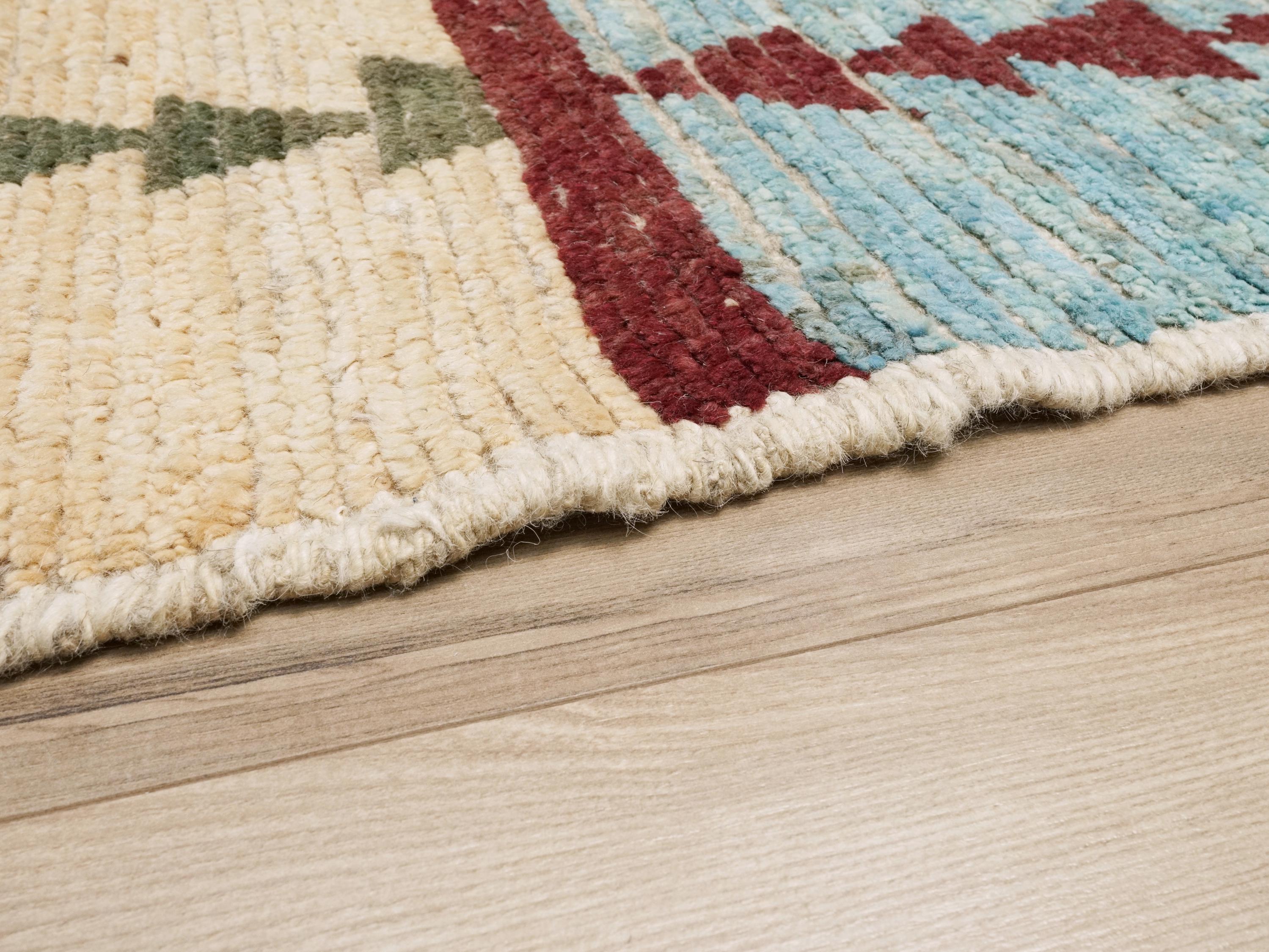 6x8 Ft Multicolor Moroccan Rug - Handmade Afghan Wool Rug - Geometric Design
